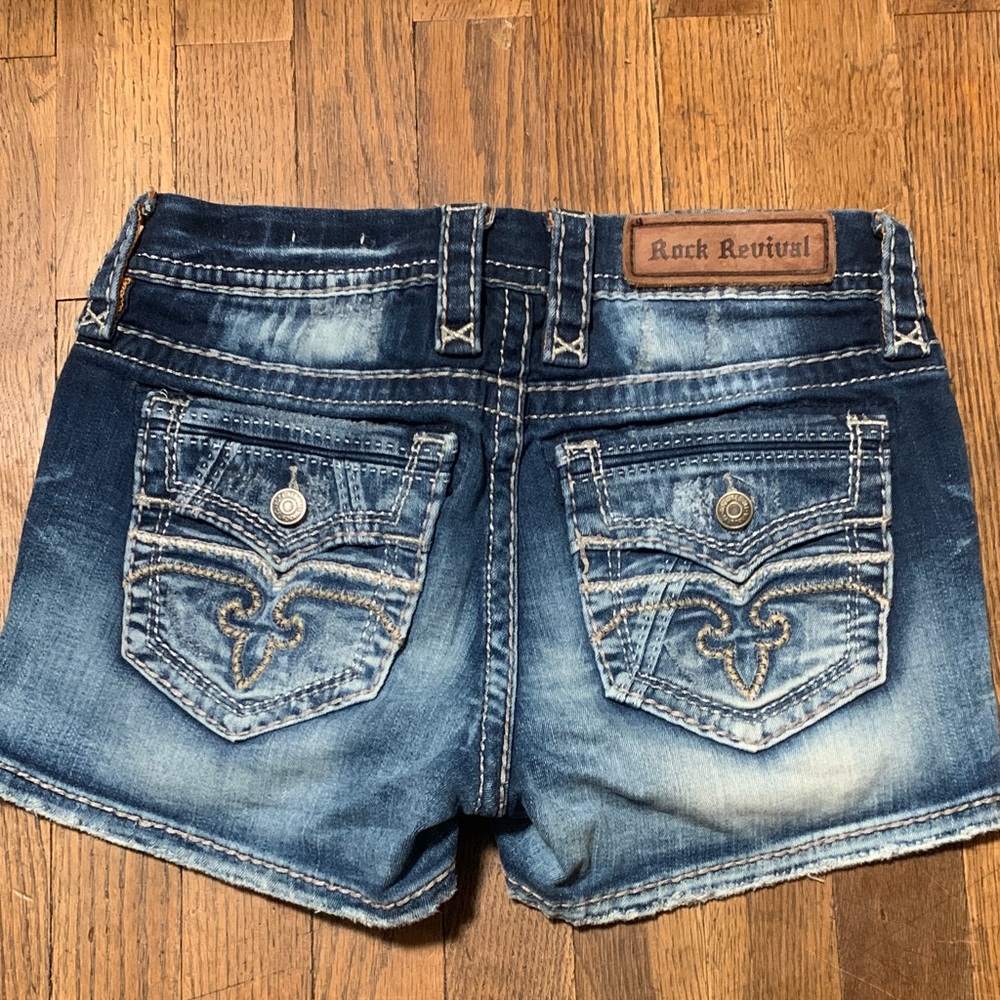 Rock Revival Women's Distressed Blue Jean Shorts